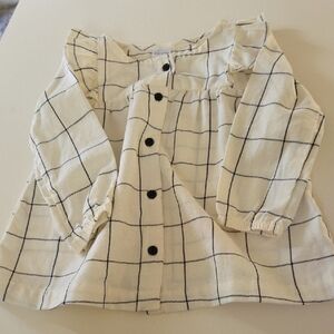 Carter's White Checkered Button Down Shirt